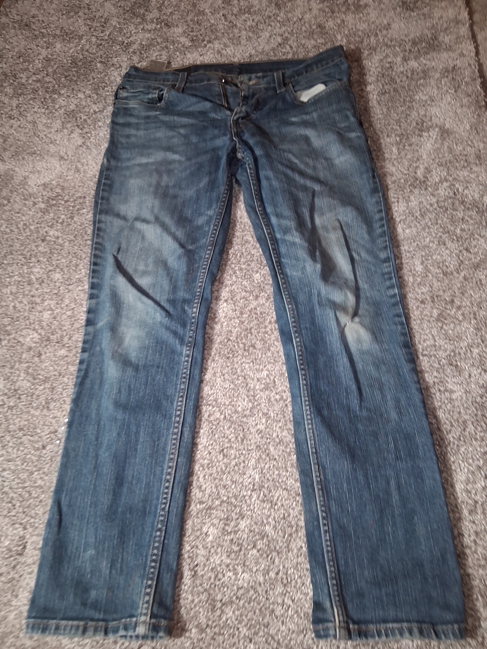 Levi's 511 Men's Blue Jeans Distressed Back Pocket Faded Straight Leg Size 31x30